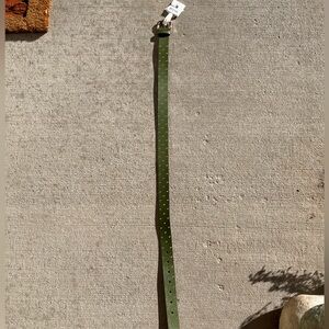 Michael Kors green gold studded holes belt